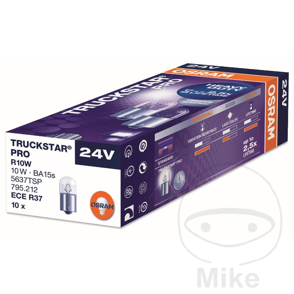 Ampoule Osram Truckstar Pro 24V 10W BA15S