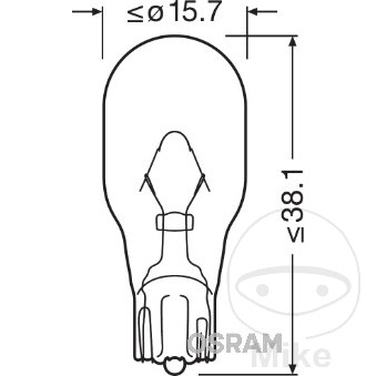 Ampoule 12V 16W W2.1X9.5 Osram JMP 7050869 - vue 2