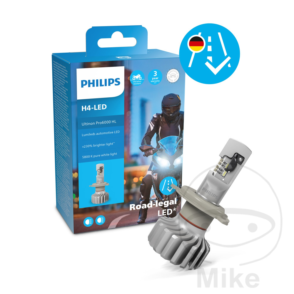 Philips Lampe Pro 6000 Head Light H4 LED Moto - vue 2