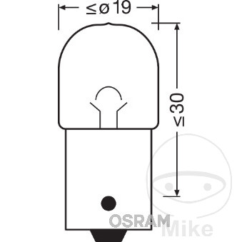Ampoule Osram 12V 10W BAU15S pour phare avant - vue 3