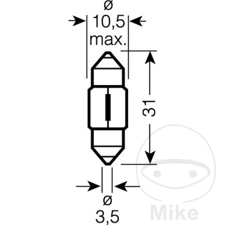 Ampoule Phare avant 12V 10W SV8.5-8 Osram - vue 2
