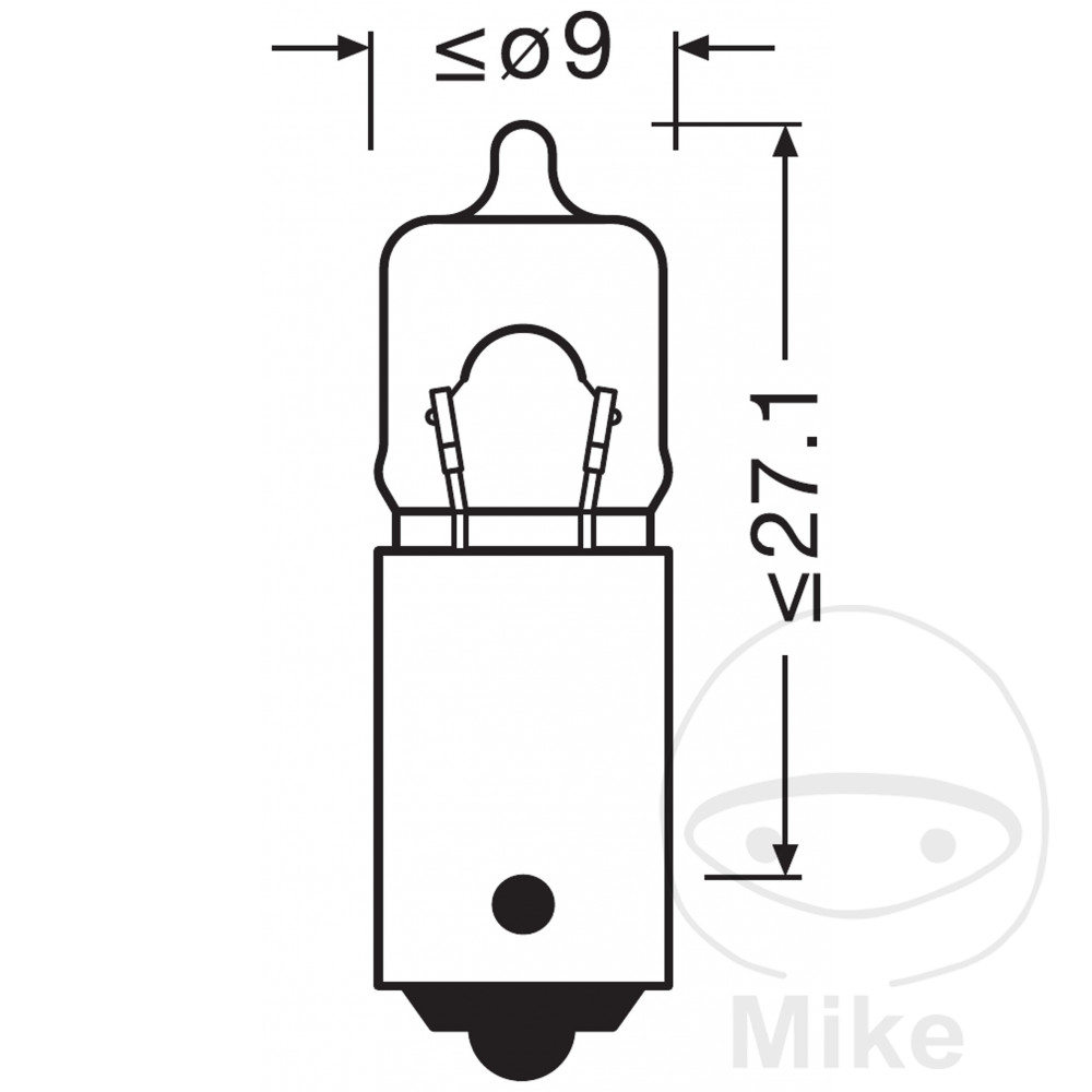 Ampoule halogène Osram Miniwatt 12V 5W BA9S - vue 2
