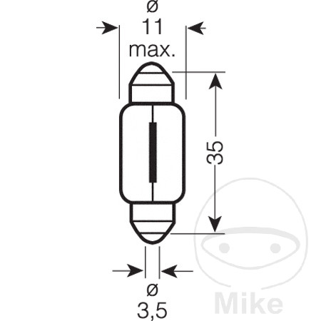 Bulb 12V5W SV8.5-8 Osram see 1591809 08/25 - vue 2