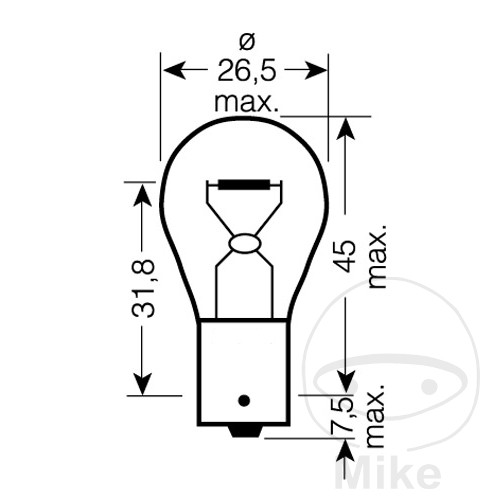 Ampoule 12V 21W BA15S Osram Ultra Life - vue 3