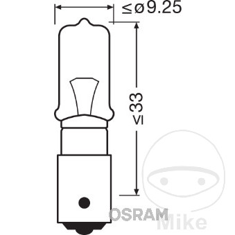 Ampoule 24V 21W BAY9S Osram - vue 4