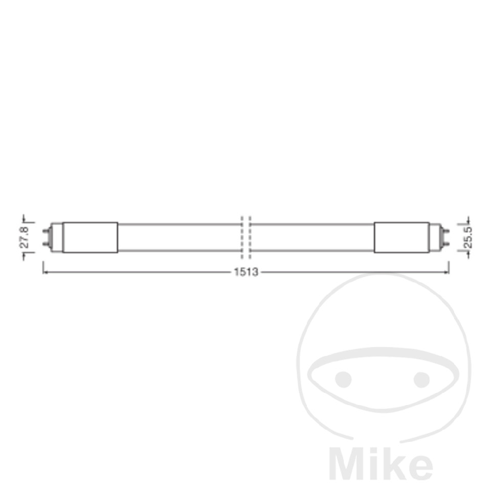Tube LED T8 Ledvance 23W 865 1500 mm - vue 2