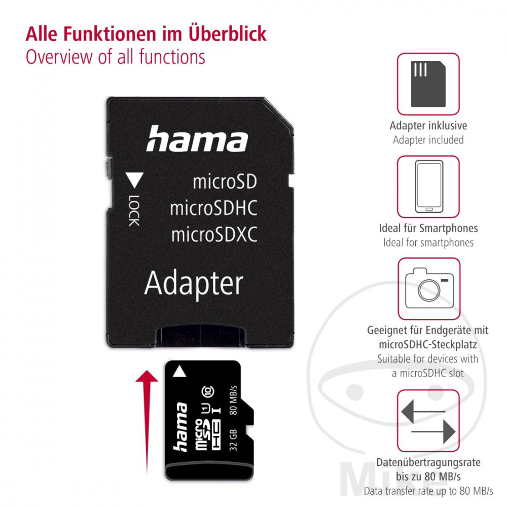 Speicherkarte Micro SDHC 32GB 100MB/S UHS 1 - vue 3
