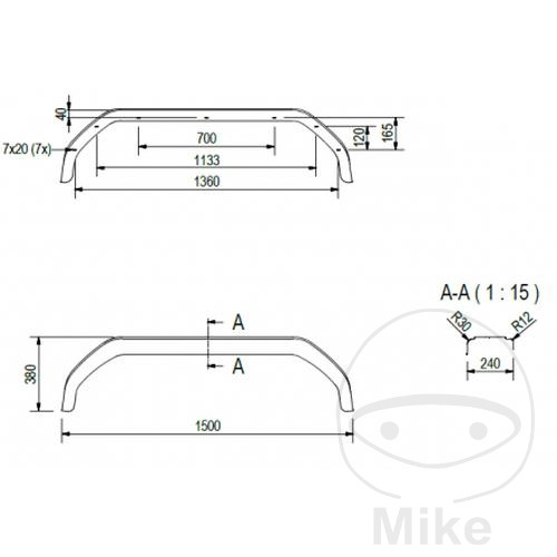 Garde-boue PVC D 2420/12 Tandem De Haan - vue 2