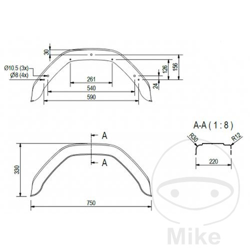 Garde-boue PVC AK 22/770 Bierhake - vue 2
