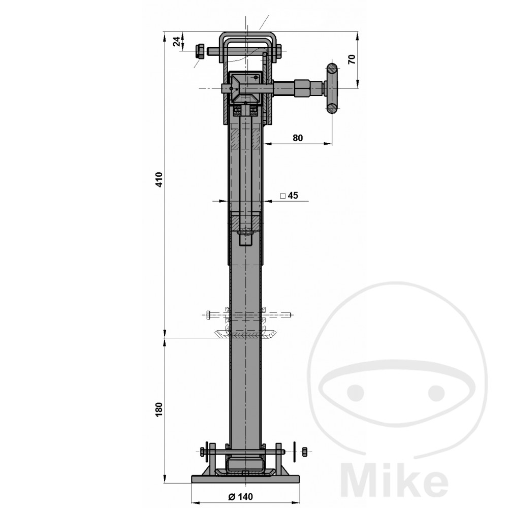Pied d'appui galvanisé pivotant VK45MM Bierhake - vue 2
