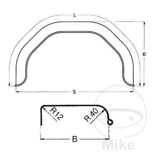 Bierhake Fender remorque galvanisé 210 / 1520 mm