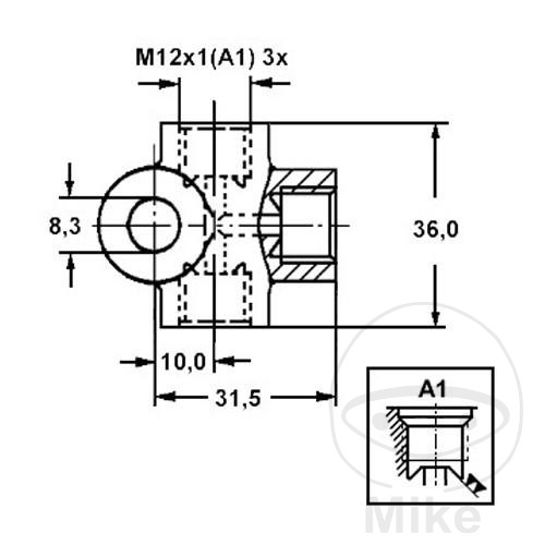 Ligne de frein distributeur M12x1 E flare ATE - vue 2