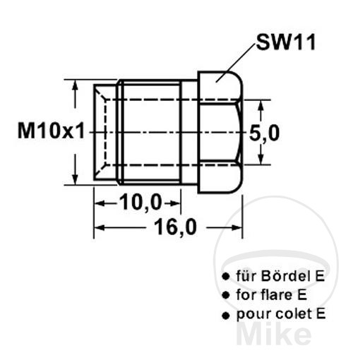 Vis à tête bombée M10 x 1 E évasement 5 mm ATE - vue 3