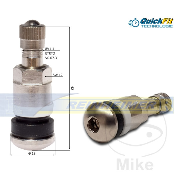 Valve métallique 40MS ASC HT Reinheimer pour chambre à air - vue 2