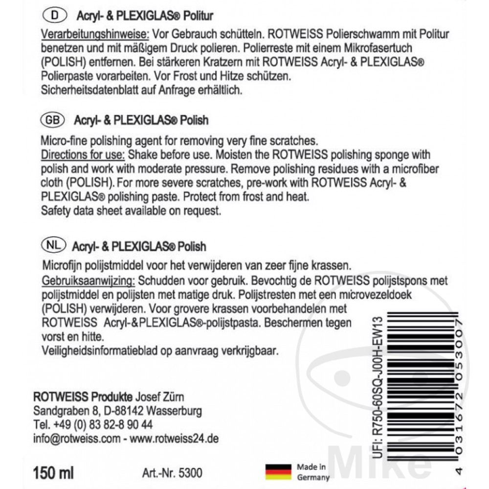 Polish acryl-&PLEXI150ML red white - vue 2