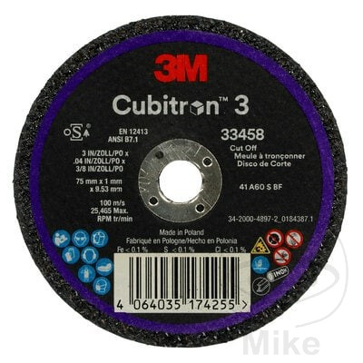 Disque à tronçonner 3M Cubitron III 75 x 1,0 x 9,5 mm