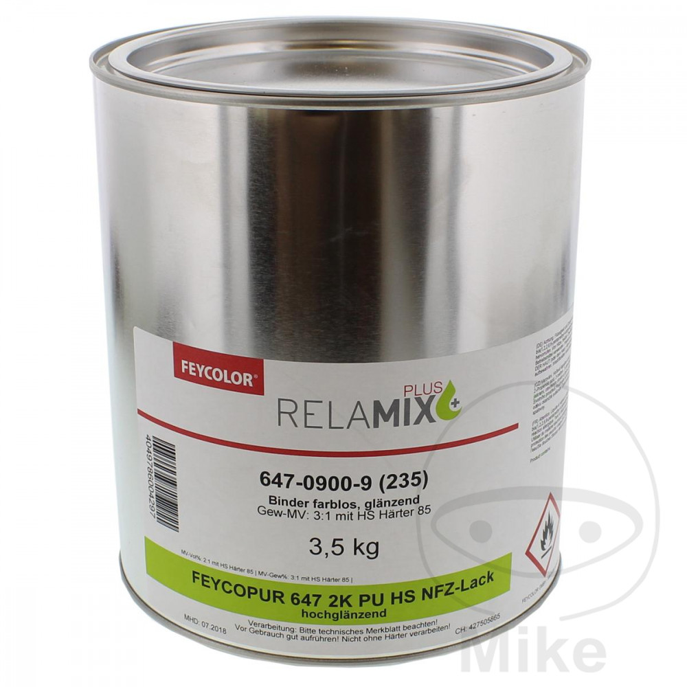 Vernis haute brillance 2K 3,5 kg 647 Feycopur transparent Feycolor