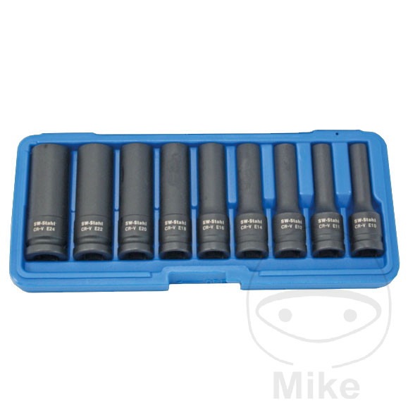Jeu de douilles de puissance E-Torx 1/2 E10-E24 version longue Condor Werkzeug