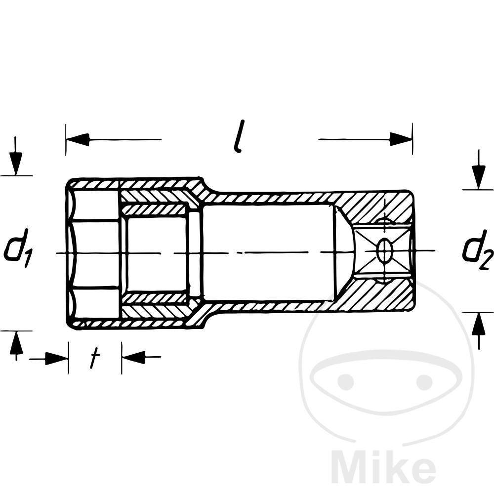Douille de bougie diamètre 13/16 1/2 pouce avec aimant longueur 68 mm Hazet - vue 2