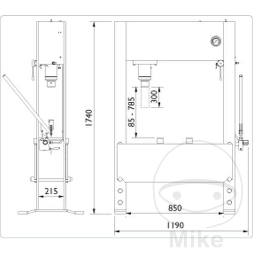 Presse d'atelier 40 T hydraulique manuelle AC Hydraulic P40H - vue 7