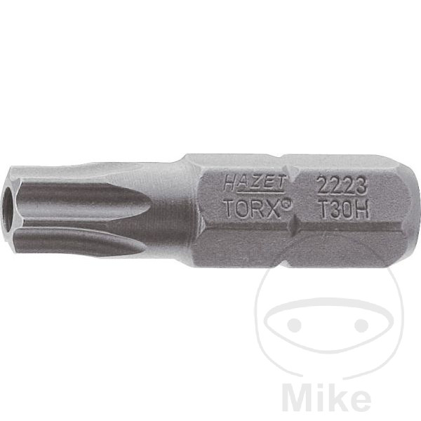 Embout Torx T30H avec trou Hazet - Longueur 25 mm 1/4" - 6,3 mm
