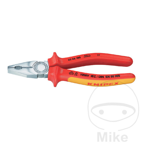 Pince combinée 180 VDE Poignée chrome 2K Knipex