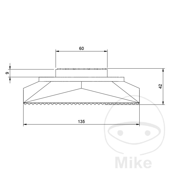 Boeck Ev-rubber pyramid socket ronde 42 mm flat - vue 2