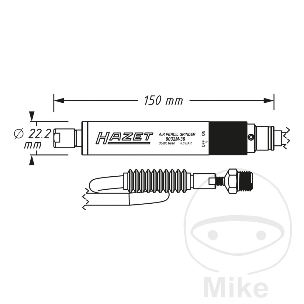 Mini meuleuse droite Hazet 3 mm 6 mm - vue 2