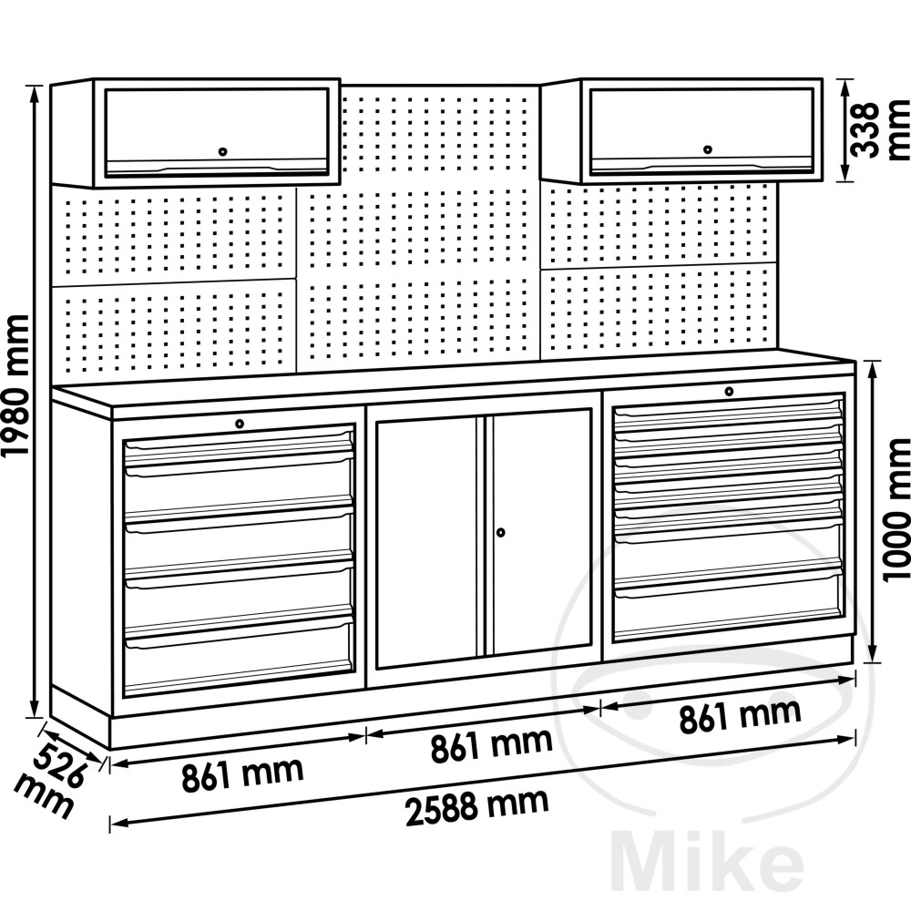 Paroi de rangement combinée P2 inox Vigor - vue 2