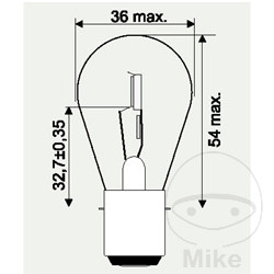 Lampe avant 12V 25W JMP BA20D - vue 2