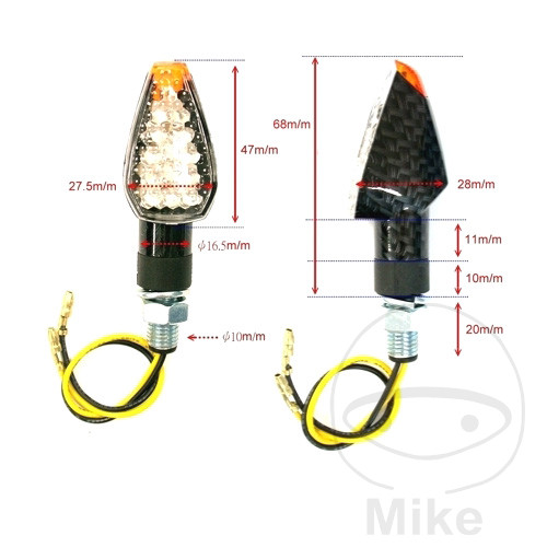 Indicateur Arrow2 JMP LED verre court boîtier blanc carbone - vue 2