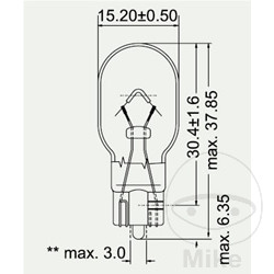 Ampoule 12V 16W JMP W2.1x9.5D - vue 2