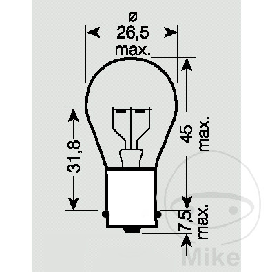 Ampoule 6V 21W BA15S JMP pour phare avant - vue 2