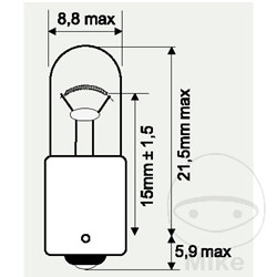 Ampoule 6V 4W JMP BA9S - vue 2