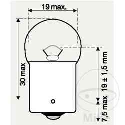 Ampoule 6V 5W JMP BA15S - vue 2