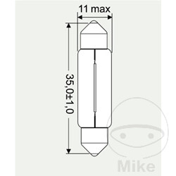 Ampoule 6V 5W JMP SV8.5-8 11x35 mm - vue 2