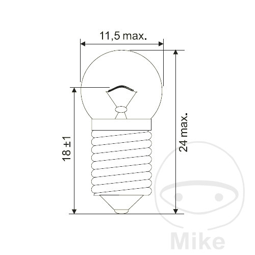 Ampoule phare avant 6V 0.6W JMP E10 - vue 2