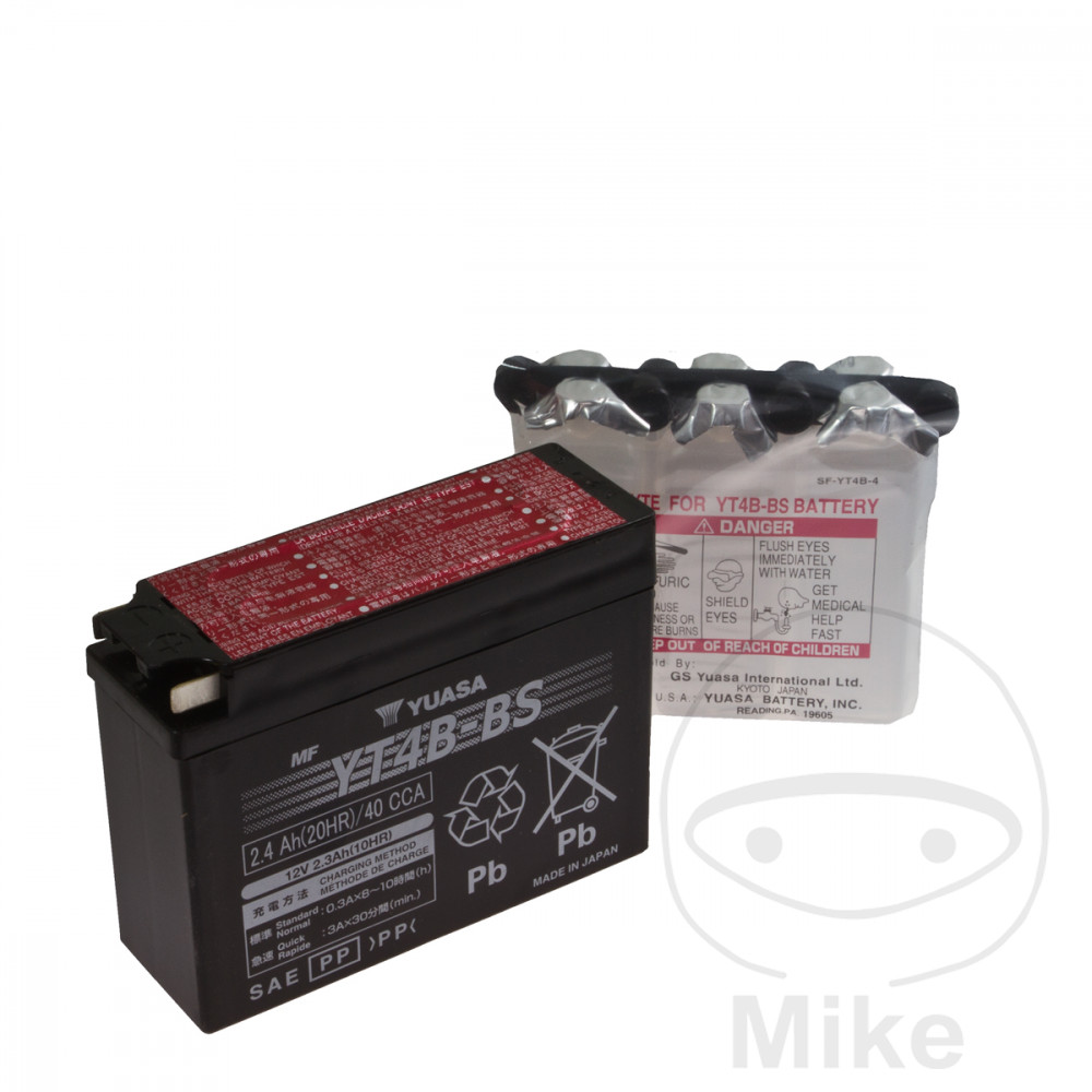Batterie moto YT4B-BS sec Yuasa - vue 2