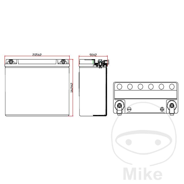 Batterie Moto JMT VTB-6 V-Twin - vue 2