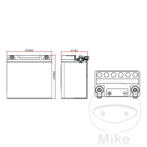 Batterie Moto JMT VTB-8 V-Twin - vue 2