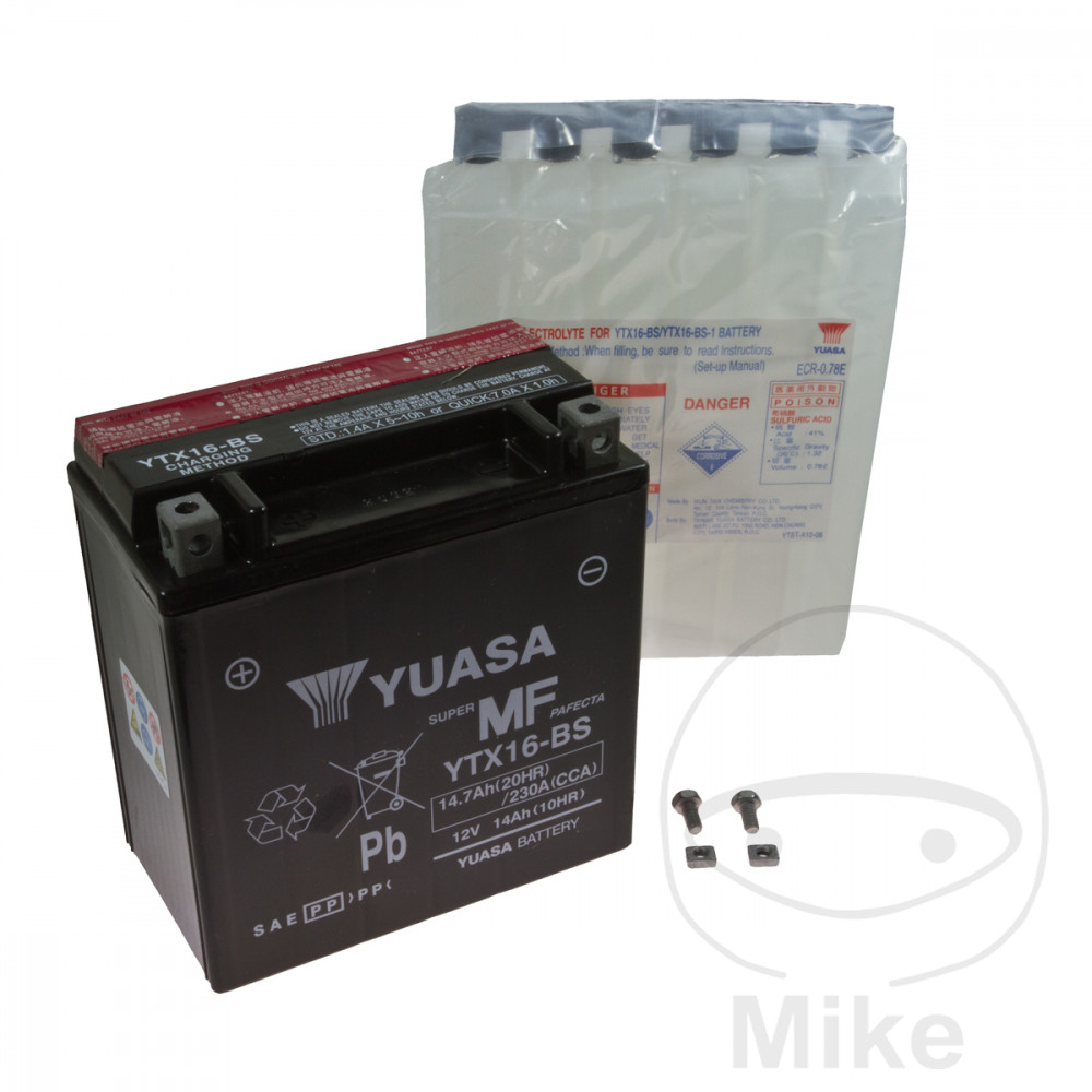 Batterie Moto YTX16-BS Yuasa - vue 3