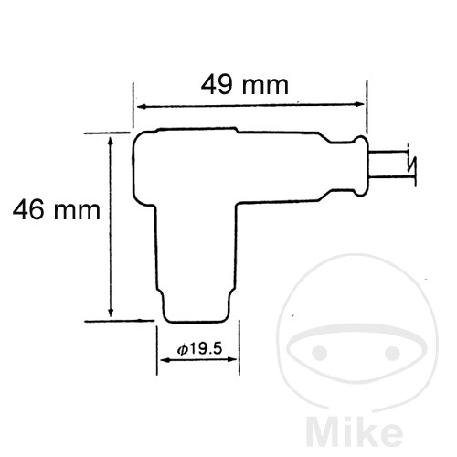 Connecteur câble M CR4 Racing NGK - vue 2