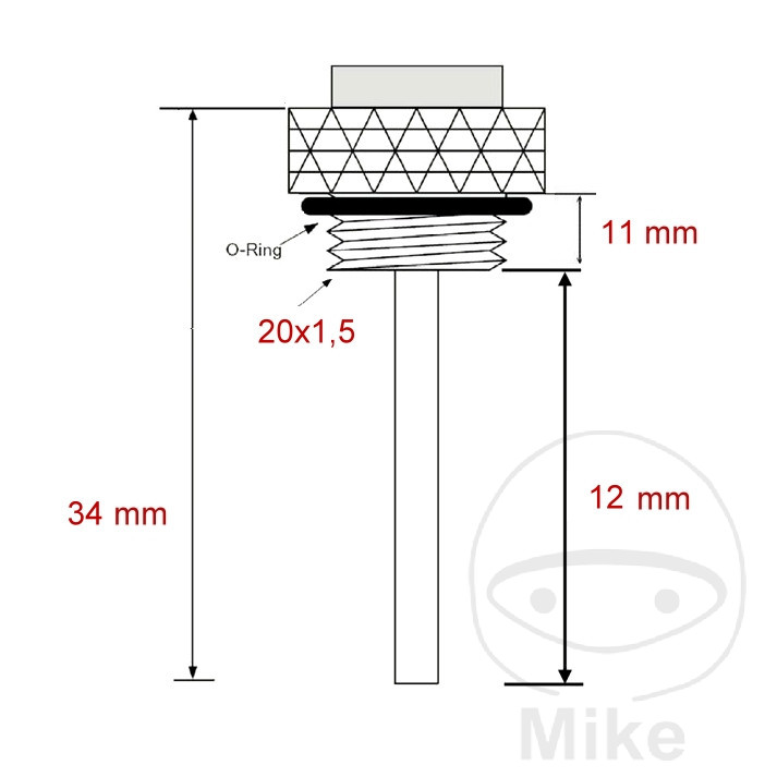 Jauge de température d'huile JMP 20X1.5MM 7090076 - vue 3