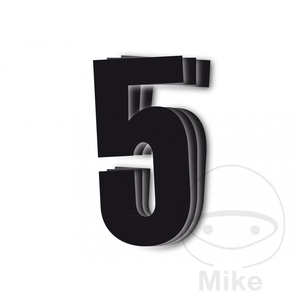 Numéro de course 5 Black Bird Racing 13x7cm noir (3 pièces) - vue 2