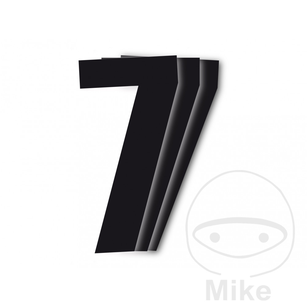 Numéro de course 7 Black Bird Racing - 3 pièces noir 13x7cm - vue 2