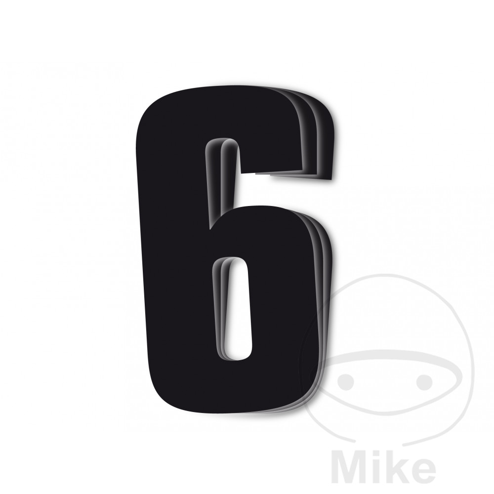 Numéro de course Blackbird Racing 6 Black Bird - 3 pièces - 16x7,5 cm - Noir