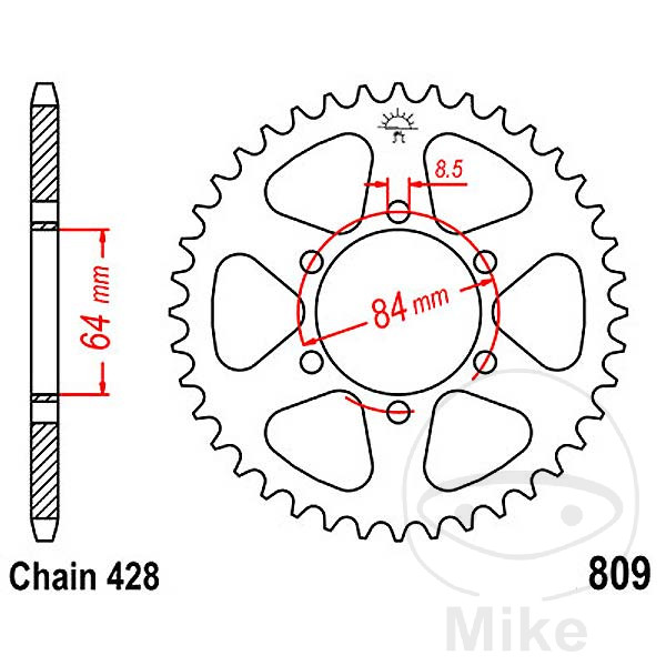 Couronne arrière acier JT Sprockets - vue 2