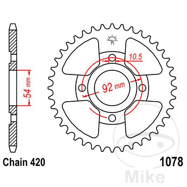 Couronne JT Sprockets 60Z PAS 420 Diamètre Intérieur 054 Entraxe Fixation - vue 2