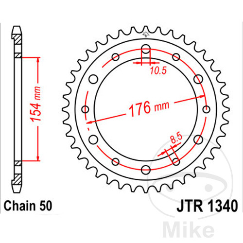 Couronne JT Sprockets 45Z pas 530 diamètre intérieur 154 - vue 2