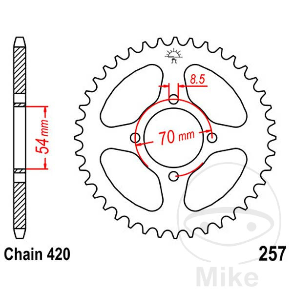 Couronne JT Sprockets 41Z PAS 420 Diamètre Intérieur 054